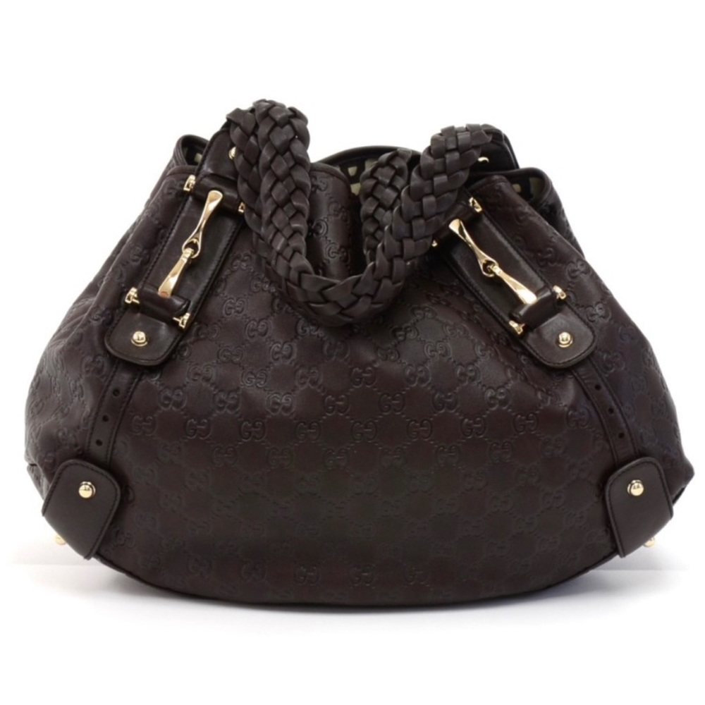 GUCCI GUCCISSIMA HORSEBIT PELHAM LEATHER HOBO BAG